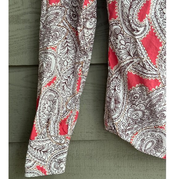 Boden Red Paisley Print Button Down Shirt Size 2R - Picture 5 of 8